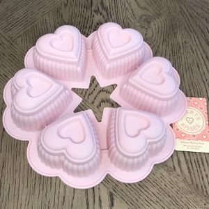 Valentines Heart Silicone Baking Mold Pink